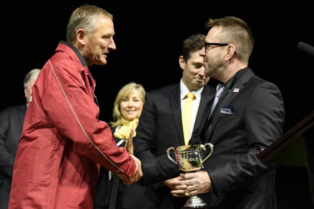 RSN's John Thwaites congratulates Robert Britton