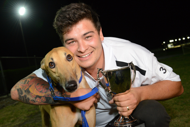 Correy Grenfell with Orson Allen after winner the 2019 Spollys Cranbourne Cup