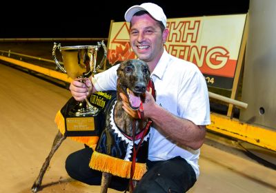 Hard Style Rico with trainer Luckie Karabitsakos and the Shepparton Cup.