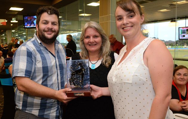 Gotham Queen's part-owners from left, Sean Lithgow, Kerryn Maynes and Melanie Lithgow