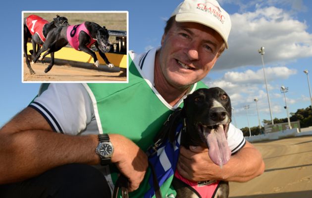 Trainer David Geall with Up Hill Jill
