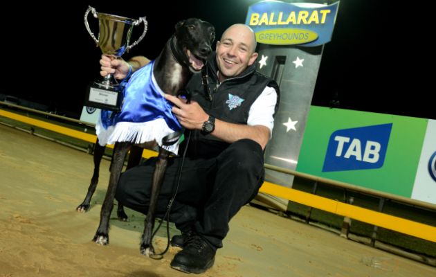 Ballarat Cup winner Aston Kimetto with handler Wayne Vassalo