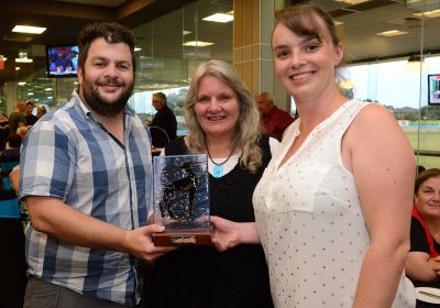 Gotham Queen's part-owners from left, Sean Lithgow, Kerryn Maynes and Melanie Lithgow