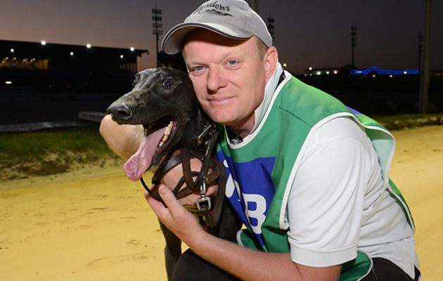 Sure to Excite with Graham James after running 2nd in a heat of the Cranbourne Cup last weekend Photo by Clint Anderson