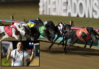 Striker Light charges clear in the Temlee, with her win leaving trainer Brett Bravo (inset) overcome with emotion.