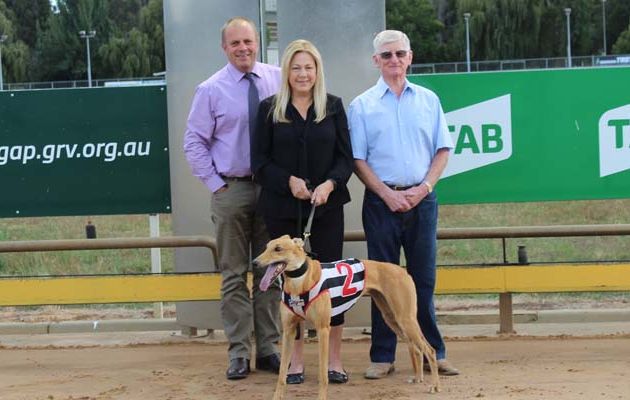 Maria Duffin with Warragul GRC Manager Adrian Scott and long-serving committee member, Alf Baker.