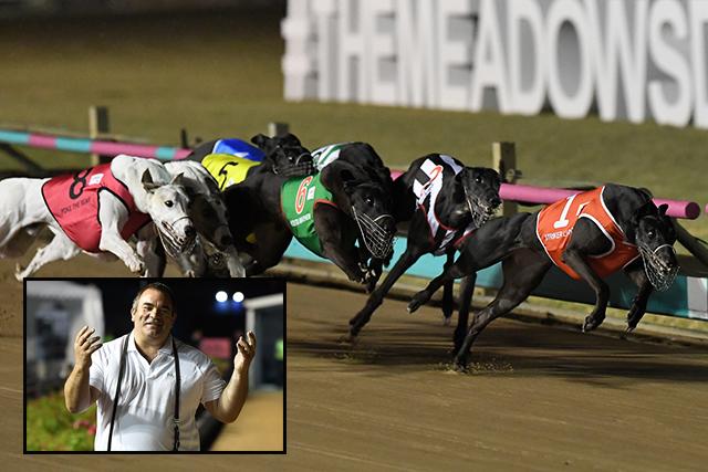 Striker Light charges clear in the Temlee, with her win leaving trainer Brett Bravo (inset) overcome with emotion.