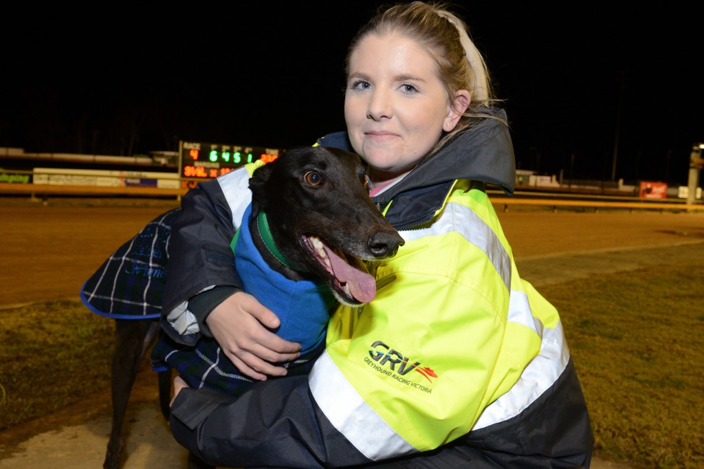 The Ashlee Terry-trained Hungry An’ Hollo won the $7,500 to the winner GRV Vic Bred Maiden Final (425m).