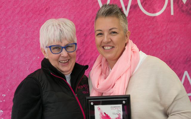 Healesville GA Manager, Cynthia O’Brien with the 2018 Women on Track Award recipient, Kate Williams.