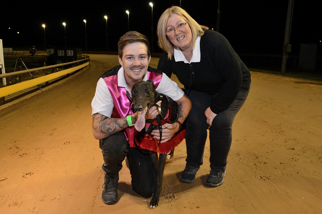 Jake and Heather Collins with Dyna Hunter after he claimed the Group 2 Warragul Toyota Cup.