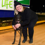 Vesper Bale with handler Heather Collins after his shock win.