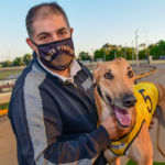 Invictus Benson with trainer Jihad Talgi after snaring the $7,750 first prize in the Vic Bred Maiden Final.