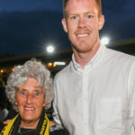 Richmond star Jack Riewoldt with GRV Hall of Famer, Marg Thomas.