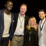 North Melbourne's Majak Daw, GRV Board Member Emmett Dunne, GRV Chair Peita Duncan and Richmond's Trent Cotchin at Sandown Park.