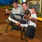 Hard Style Rico with trainer Luckie Karabitsakos and brother Anthony.