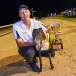 Houdini Boy with handler Darren Pattinson and the prized Sale Cup.