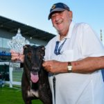 Pilbara with Kevin Richards, husband of part-owner and breeder Robyn Richards.