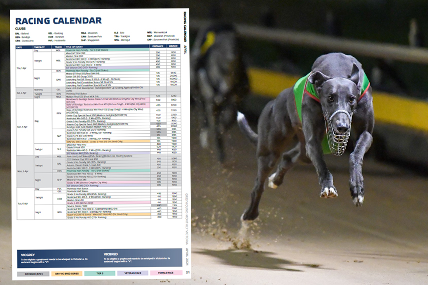 April/May Racing Calendar now available!