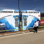 Cynthia O'Brien on the Richmond circle track finish line.