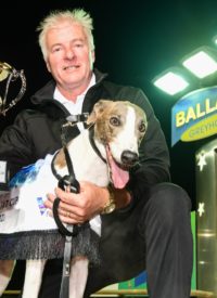 Ferdinand Boy with trainer David Geall and the prized Ballarat Cup.