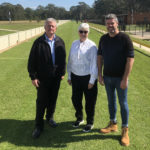 Peter Rodgers, Cynthia O'Brien and The Meadows Track Manager, Cory Hiscock.