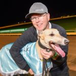 Weblec Jet with trainer Jeff Britton after winning the Stan Lake Memorial.