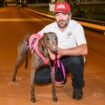 Zipping Rambo with trainer Mark Delbridge after running 2nd to Stanley Road.