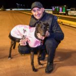 Collinda Patty with trainer Jason Thompson after winning the Challenger Sprinter Final.