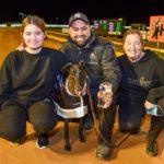 Maiden Short Course winner Diamond Ability with the Kayla Azzopardi, Anthony Azzopardi and Kylee Osborne.