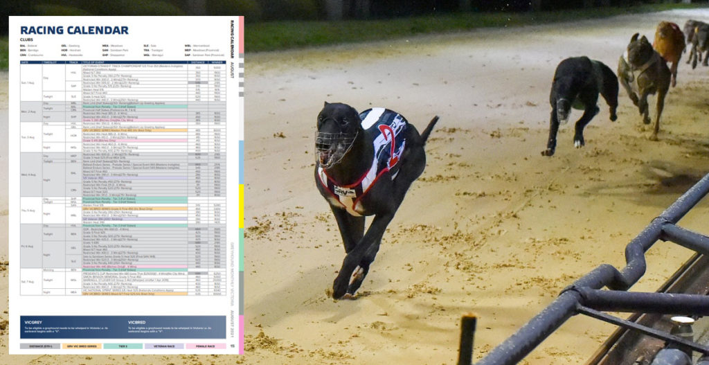 August / September Racing Calendar out now