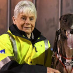 Karen Leek with her star greyhound Sir Jay Jay.