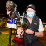 Shima Shine with handler Tom Dailly after winning the 2020 Topgun