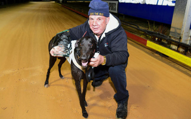 Invictus Rising and trainer Garry Selkrig after reeling in Tiggerlong Tonk in the Cup Night Match Race.