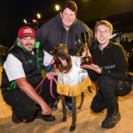 Jarick Bale with Mark, Lisa and Myles Delbridge after winning the Sale Cup.