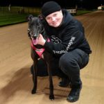 Astro Boy with handler Dylan Sharp after winning heat two (8)