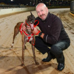 Yozo Bale with handler Mark Johnson.